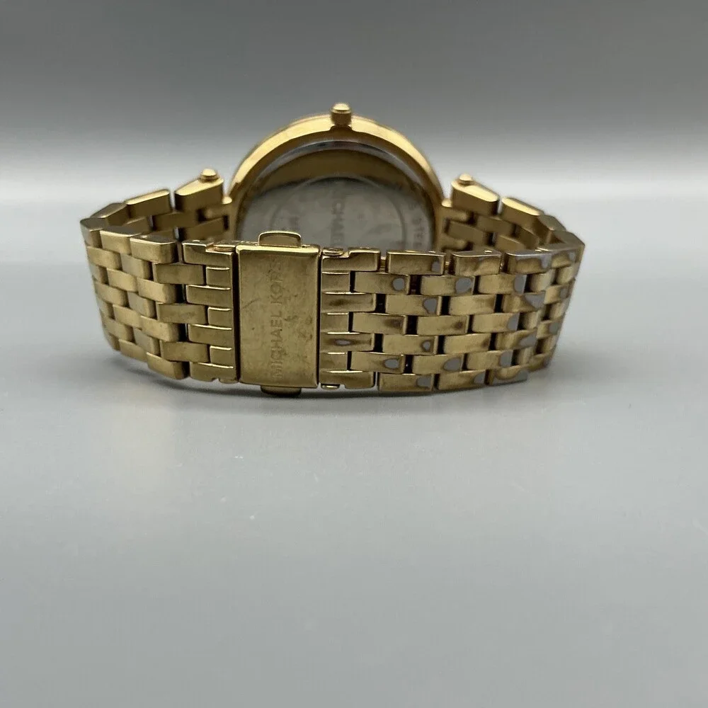 Michael Kors Darci Womens Watch 39mm Gold Crystals MK-3191 New Battery 6.25" - Picture 8 of 15